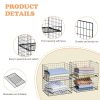 4-Tier Stackable Closet Organizers and Storage Shelves, Clothes Shelf Organizer Basket Bins, Foldable Sweater Storage for Closet Organizer System, Black (Patent Pending)